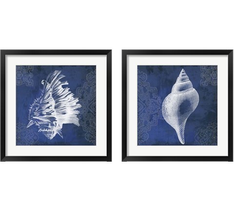 Navy Shell 2 Piece Framed Art Print Set by Posters International Studio