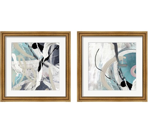 Tangled Teal 2 Piece Framed Art Print Set by Posters International Studio