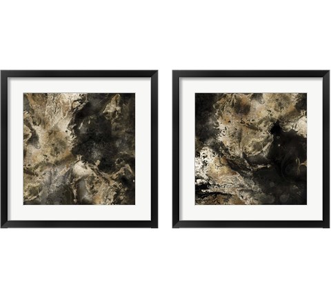 Gold Marbled Abstract 2 Piece Framed Art Print Set by Posters International Studio