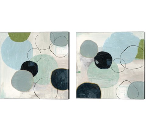 Soft Circle 2 Piece Canvas Print Set by Tom Reeves