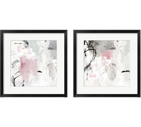 Gray Pink 2 Piece Framed Art Print Set by Posters International Studio