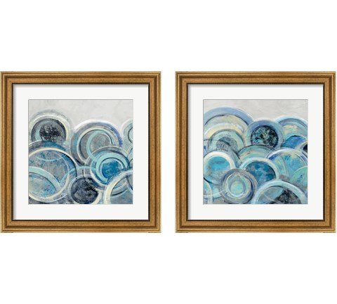Variation Blue Grey 2 Piece Framed Art Print Set by Silvia Vassileva
