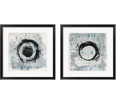 Zen Circle with Teal 2 Piece Framed Art Print Set by Melissa Averinos