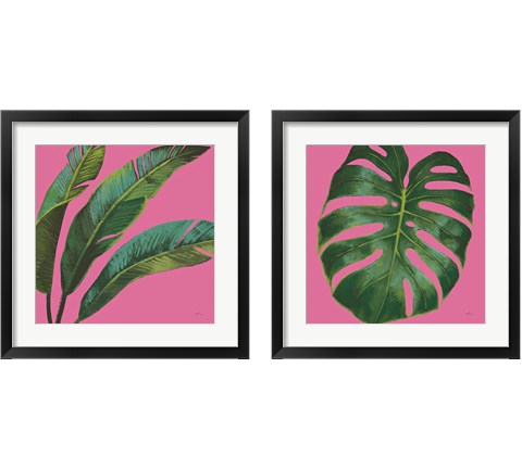 Welcome to Paradise on Pink 2 Piece Framed Art Print Set by Janelle Penner
