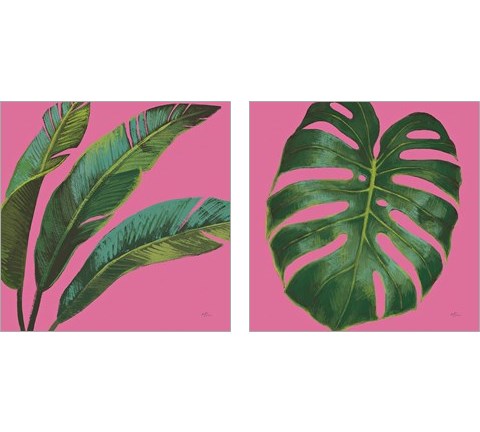 Welcome to Paradise on Pink 2 Piece Art Print Set by Janelle Penner