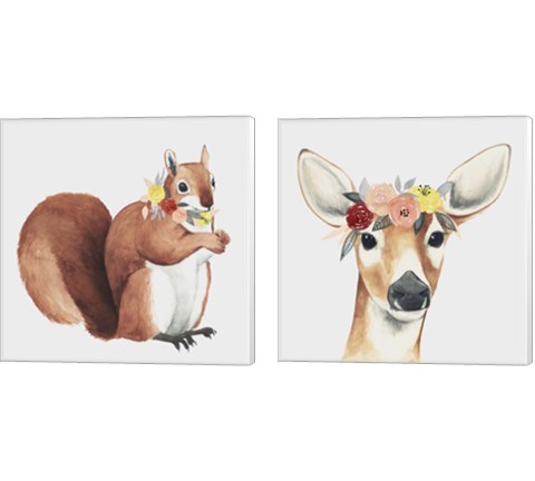 Flower Crown Forester 2 Piece Canvas Print Set by Grace Popp