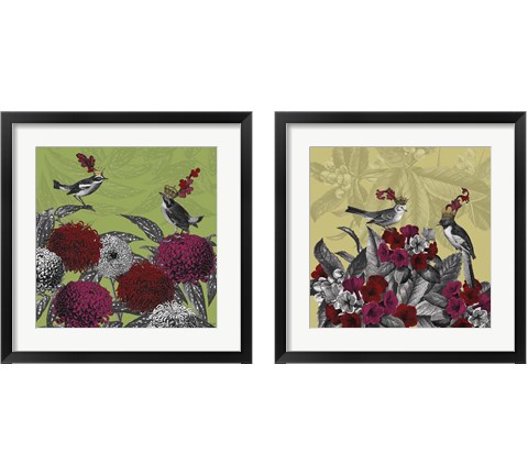 Blooming Birds Florals 2 Piece Framed Art Print Set by Fab Funky