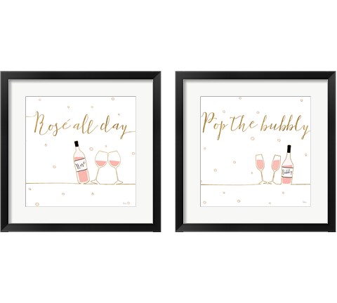 Underlined Bubbly 2 Piece Framed Art Print Set by Veronique Charron