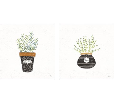 Fine Herbs  2 Piece Art Print Set by Janelle Penner