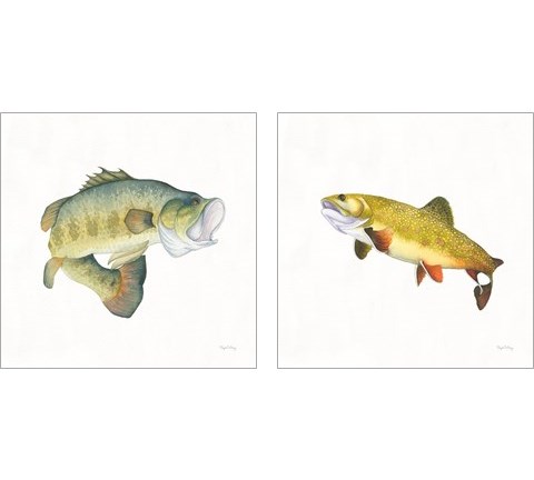 Gone Fishin 2 Piece Art Print Set by Wild Apple Portfolio