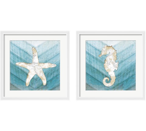 Coastal Sealife 2 Piece Framed Art Print Set by Jennifer Pugh