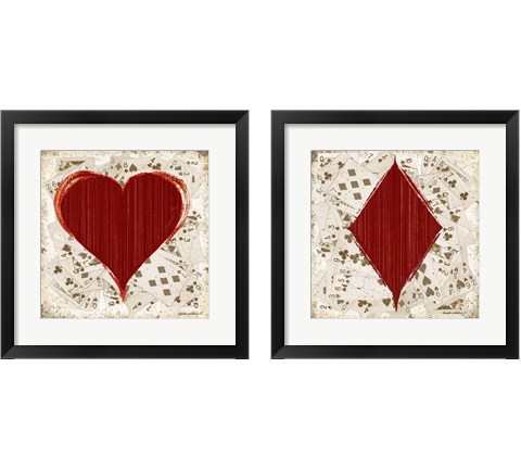 Card Suits 2 Piece Framed Art Print Set by Anita Phillips