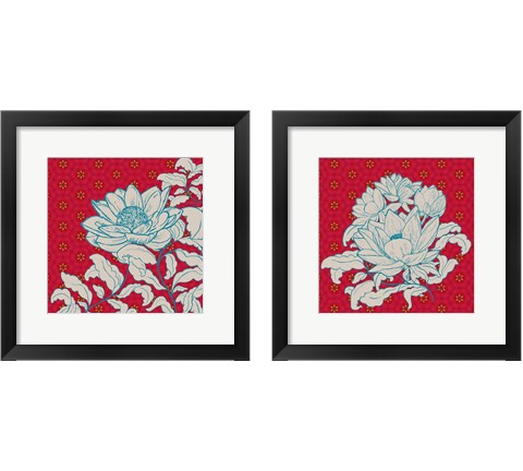 Lotus Bouquet 2 Piece Framed Art Print Set by Ramona Murdock