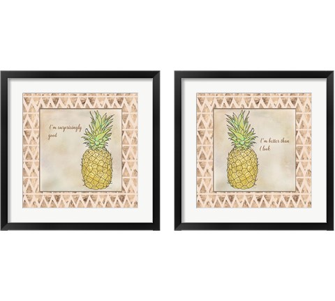 Pineapple 2 Piece Framed Art Print Set by Ramona Murdock