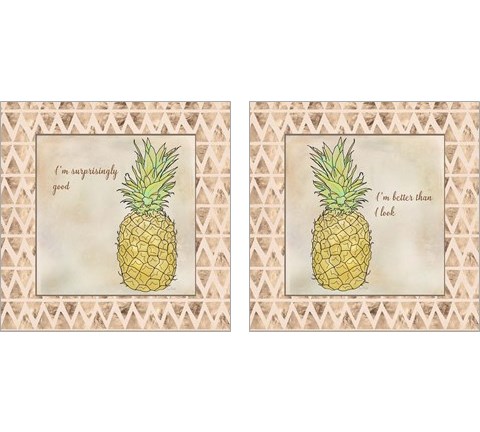 Pineapple 2 Piece Art Print Set by Ramona Murdock