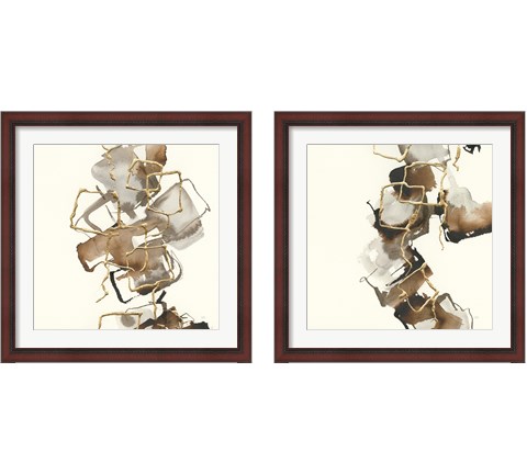 Gold Squares 2 Piece Framed Art Print Set by Chris Paschke