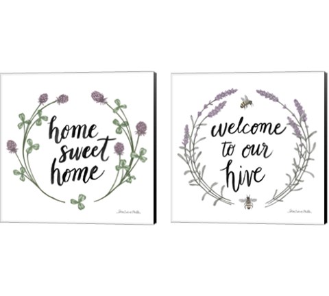 Happy to Bee Home 2 Piece Canvas Print Set by Sara Zieve Miller