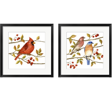 Birds & Berries 2 Piece Framed Art Print Set by Jane Maday