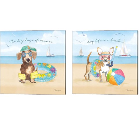 Summer Paws 2 Piece Canvas Print Set by Beth Grove