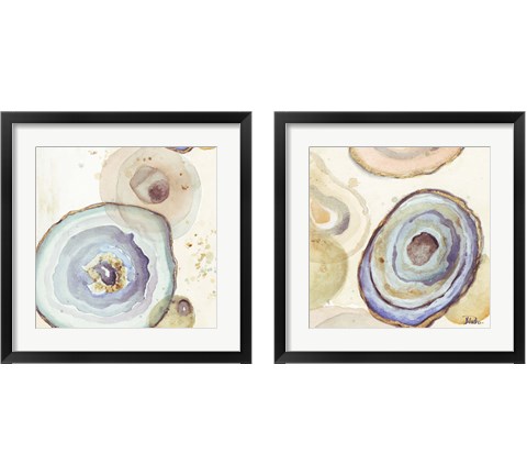 Agates Flying Square 2 Piece Framed Art Print Set by Patricia Pinto