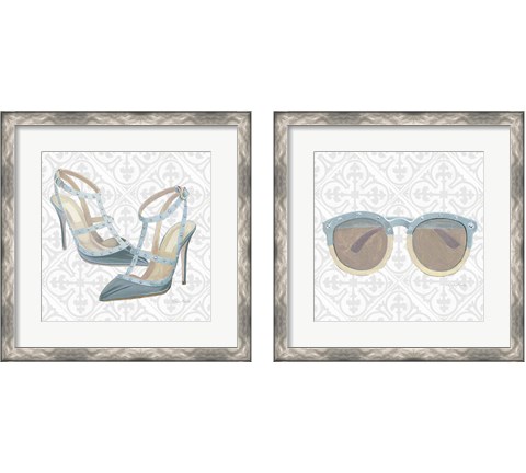 Must Have Fashion Gray White 2 Piece Framed Art Print Set by Emily Adams