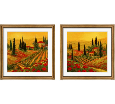 Poppies of Toscano 2 Piece Framed Art Print Set by Art Fronckowiak