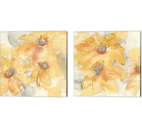 Golden Clematis 2 Piece Canvas Print Set by Chris Paschke