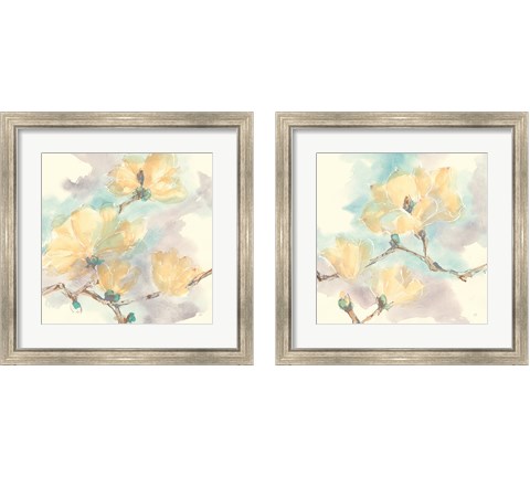 Magnolias in White 2 Piece Framed Art Print Set by Chris Paschke