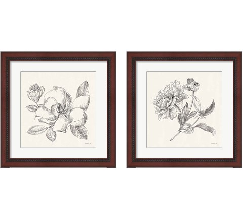 Flower Sketches 2 Piece Framed Art Print Set by Danhui Nai