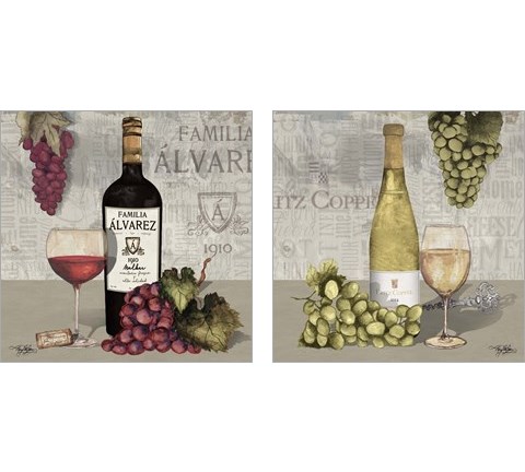 Uncork Wine and Grapes 2 Piece Art Print Set by Mary Beth Baker