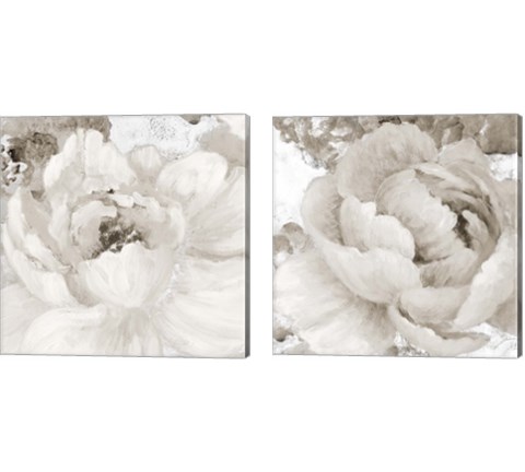 Light Grey Flowers 2 Piece Canvas Print Set by Lanie Loreth
