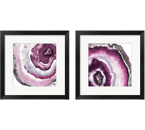 Pink Agate 2 Piece Framed Art Print Set by Patricia Pinto