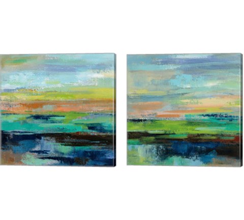 Delmar Sunset  2 Piece Canvas Print Set by Silvia Vassileva