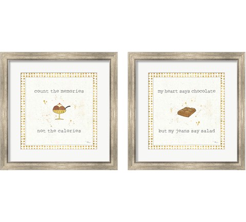 Calorie Cuties IV Dot Border 2 Piece Framed Art Print Set by Pela Studio