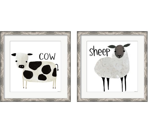 Farm Animal 2 Piece Framed Art Print Set by Katie Doucette