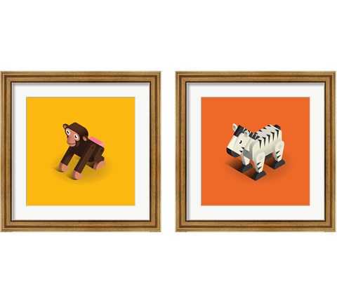 Kids Animal 2 Piece Framed Art Print Set by Bo Virkelyst Jensen