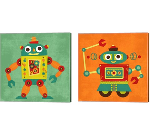 Robot  2 Piece Canvas Print Set by Nancy Lee