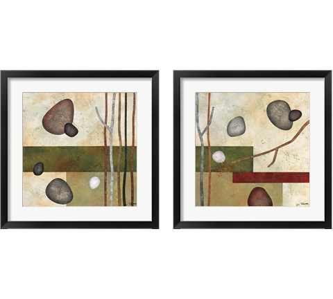 Sticks and Stones 2 Piece Framed Art Print Set by Glenys Porter