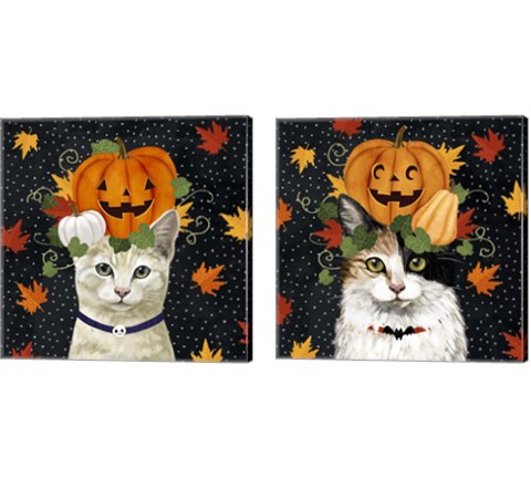 Halloween Cat 2 Piece Canvas Print Set by Victoria Borges