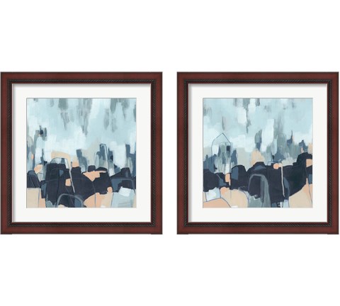 Abstracted Indigo Skyline 2 Piece Framed Art Print Set by June Erica Vess