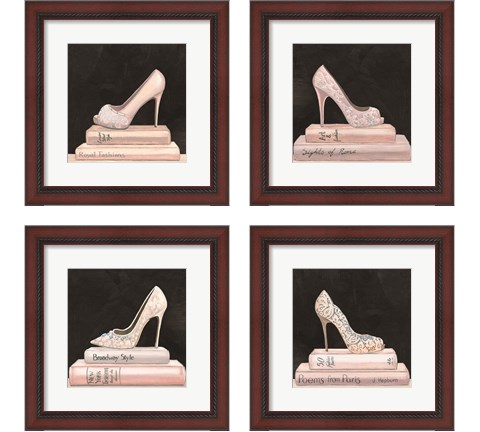 City Style Square on Black no Words 4 Piece Framed Art Print Set by Marco Fabiano