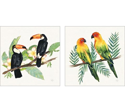 Tropical Fun Bird 2 Piece Art Print Set by Harriet Sussman