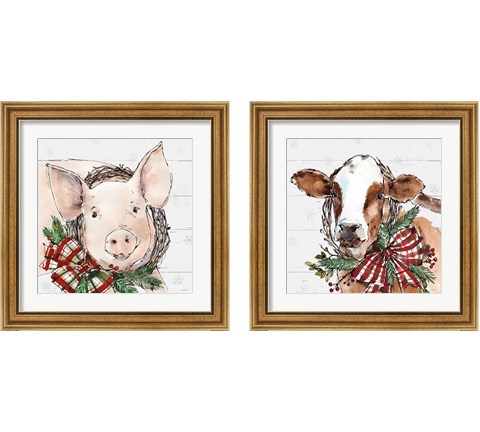 Holiday on the Farm  2 Piece Framed Art Print Set by Anne Tavoletti