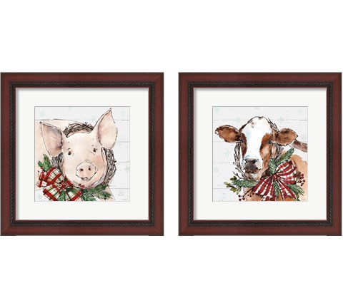 Holiday on the Farm  2 Piece Framed Art Print Set by Anne Tavoletti
