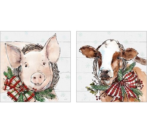 Holiday on the Farm  2 Piece Art Print Set by Anne Tavoletti