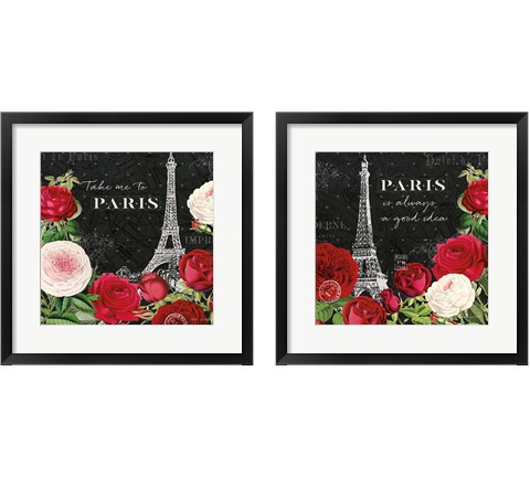 Rouge Paris III Black 2 Piece Framed Art Print Set by Katie Pertiet