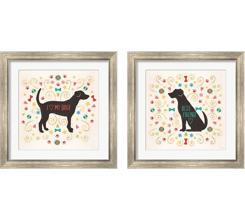 Otomi Dogs 2 Piece Framed Art Print Set by Veronique Charron