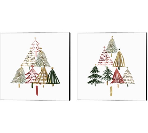 Pine Trees 2 Piece Canvas Print Set by Isabelle Z