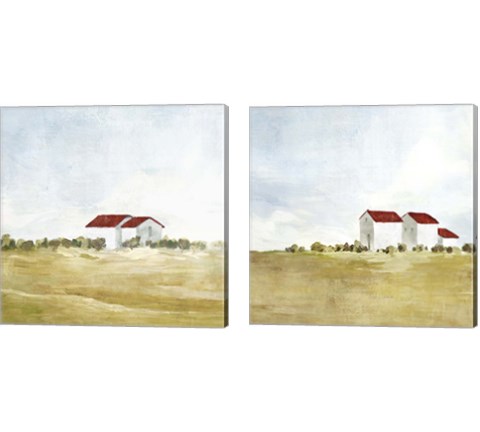 Red Farm House 2 Piece Canvas Print Set by Isabelle Z
