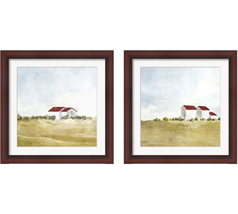 Red Farm House 2 Piece Framed Art Print Set by Isabelle Z